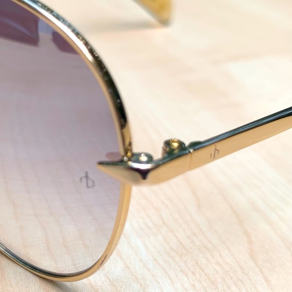 RAG & BONE stunning GOLD AVIATORS metal frames gradient mirrored lens NEW + case - Picture 6 of 8